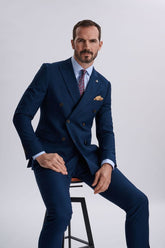 Mayfair Navy Double-Breasted Two Piece Suit